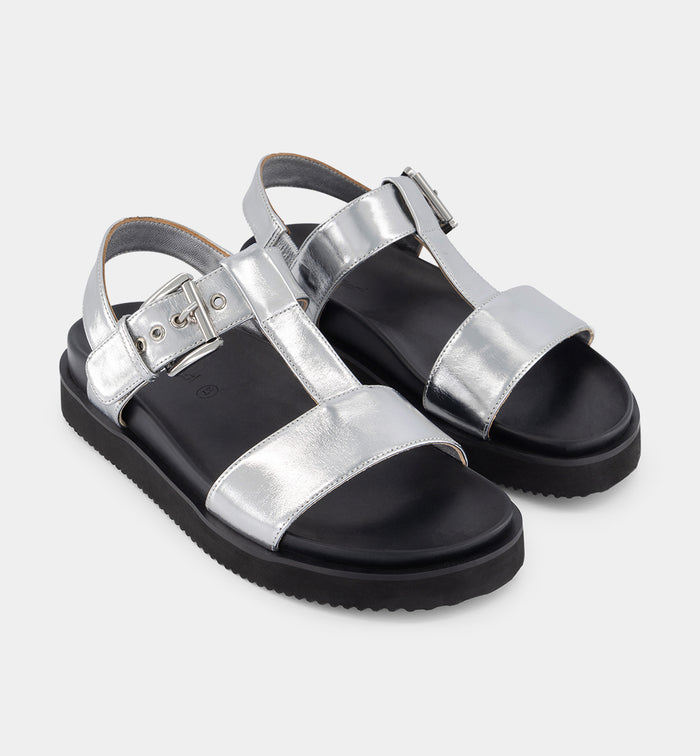 Declaration T-Bar Sandal | Silver