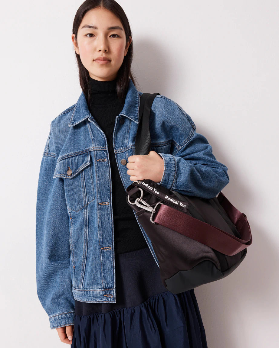 Everything 86 Tote Bag | Black and Mulberry