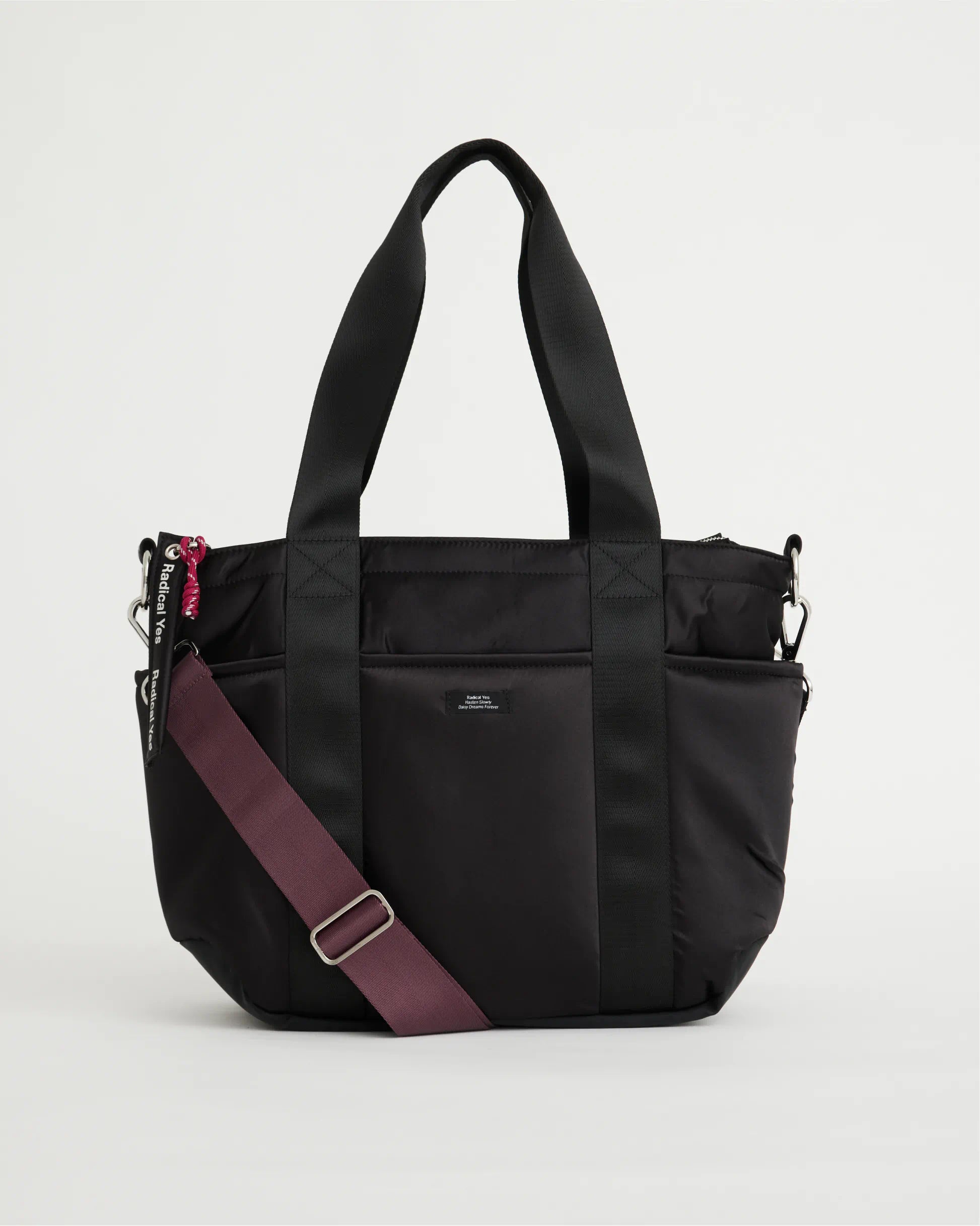 Everything 86 Tote Bag | Black and Mulberry