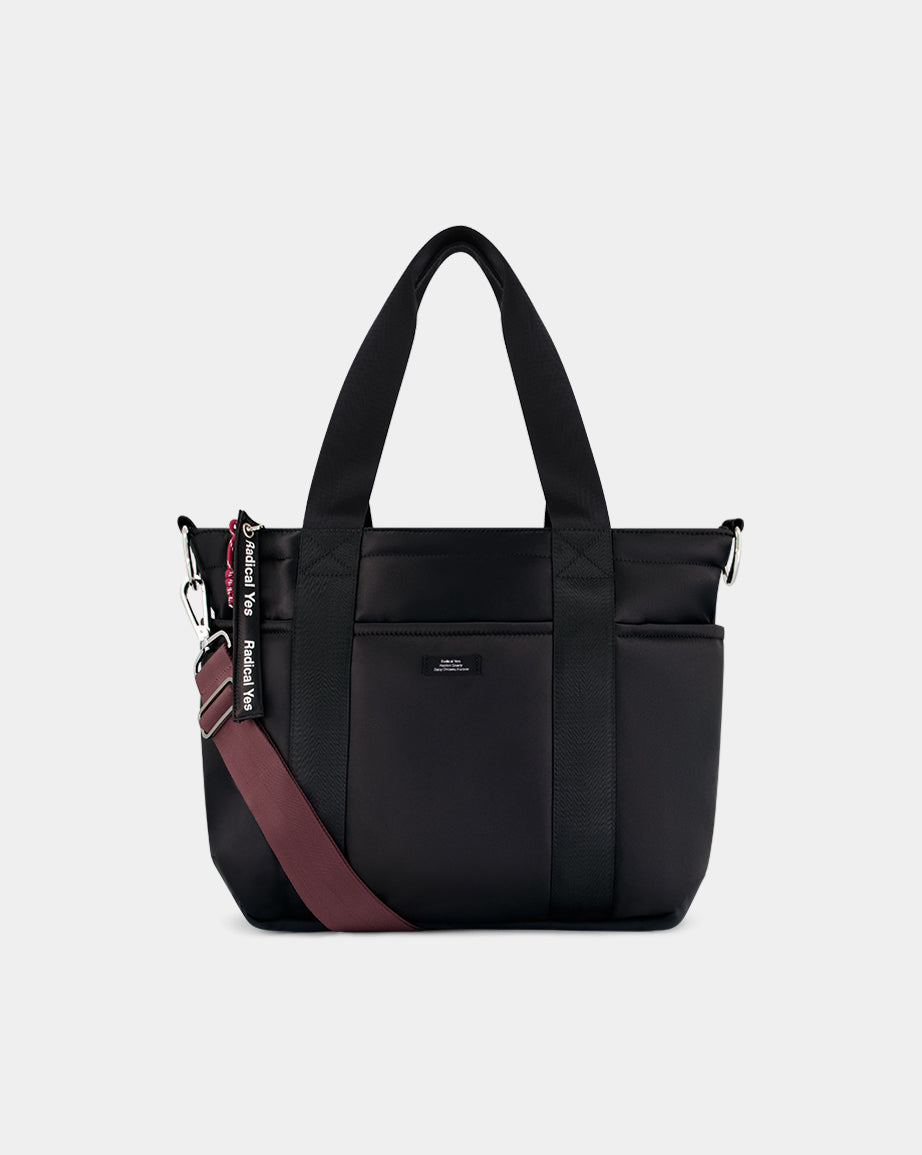 Everything 86 Tote Bag | Black and Mulberry