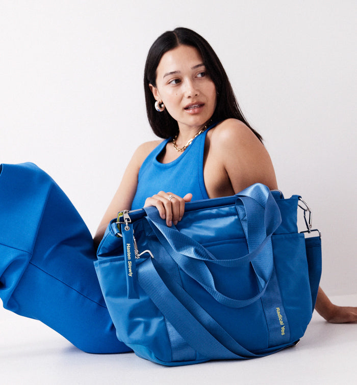 Everything 86 Tote Bag | Retro Blue