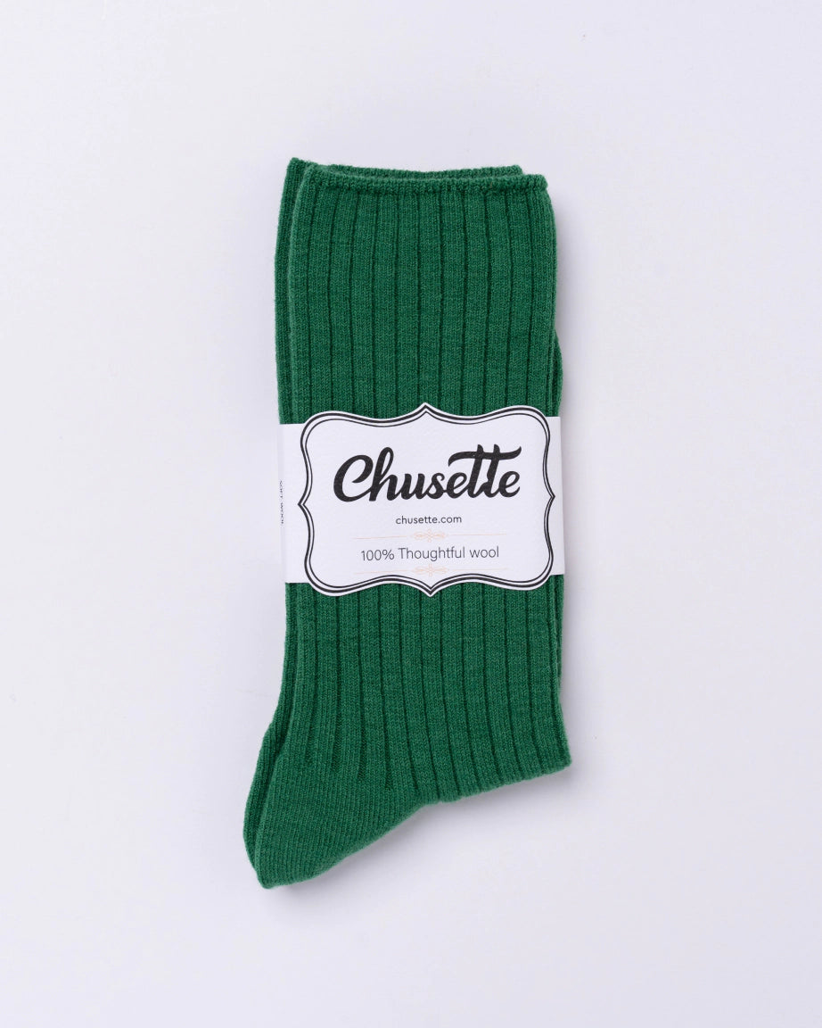 Chusette 100% Wool Socks | Forest Green