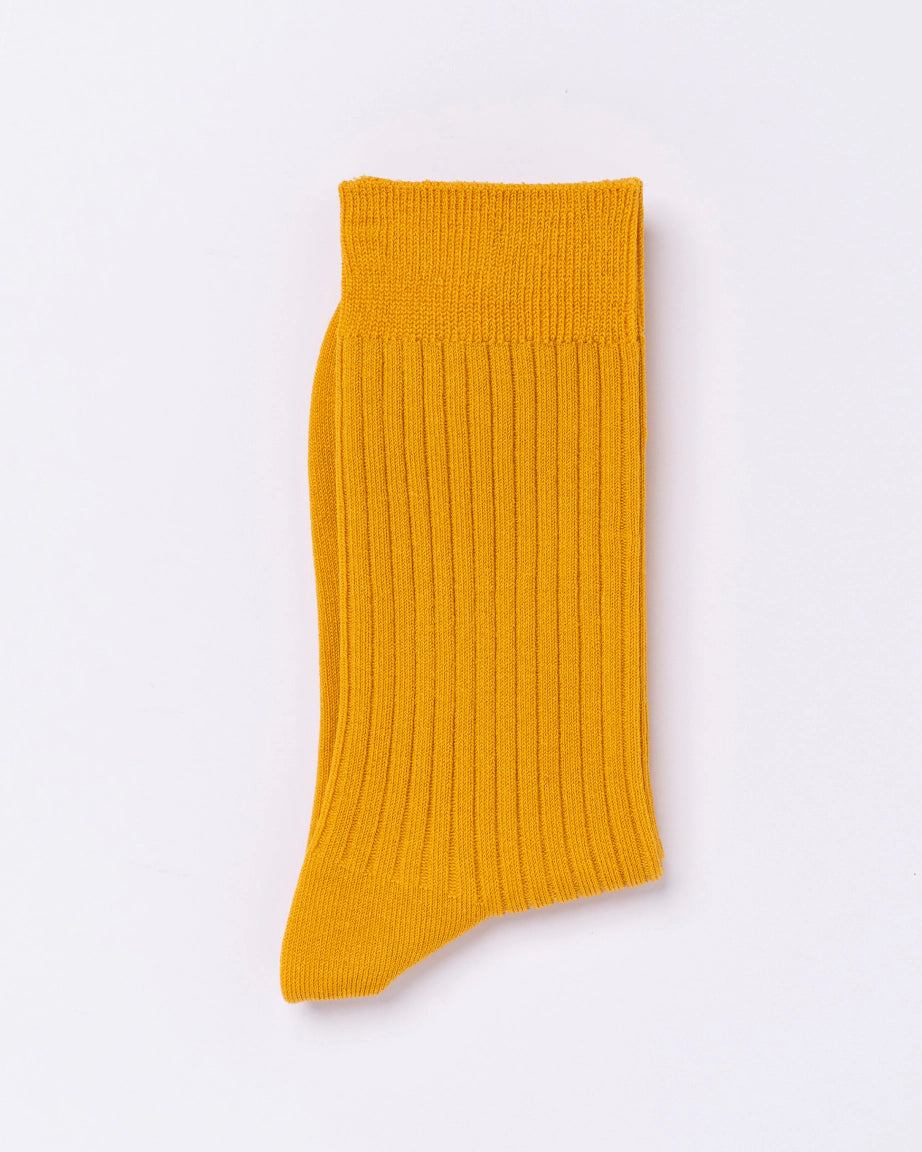 Chusette Seamless Mercerized Cotton Socks |  French Mustard