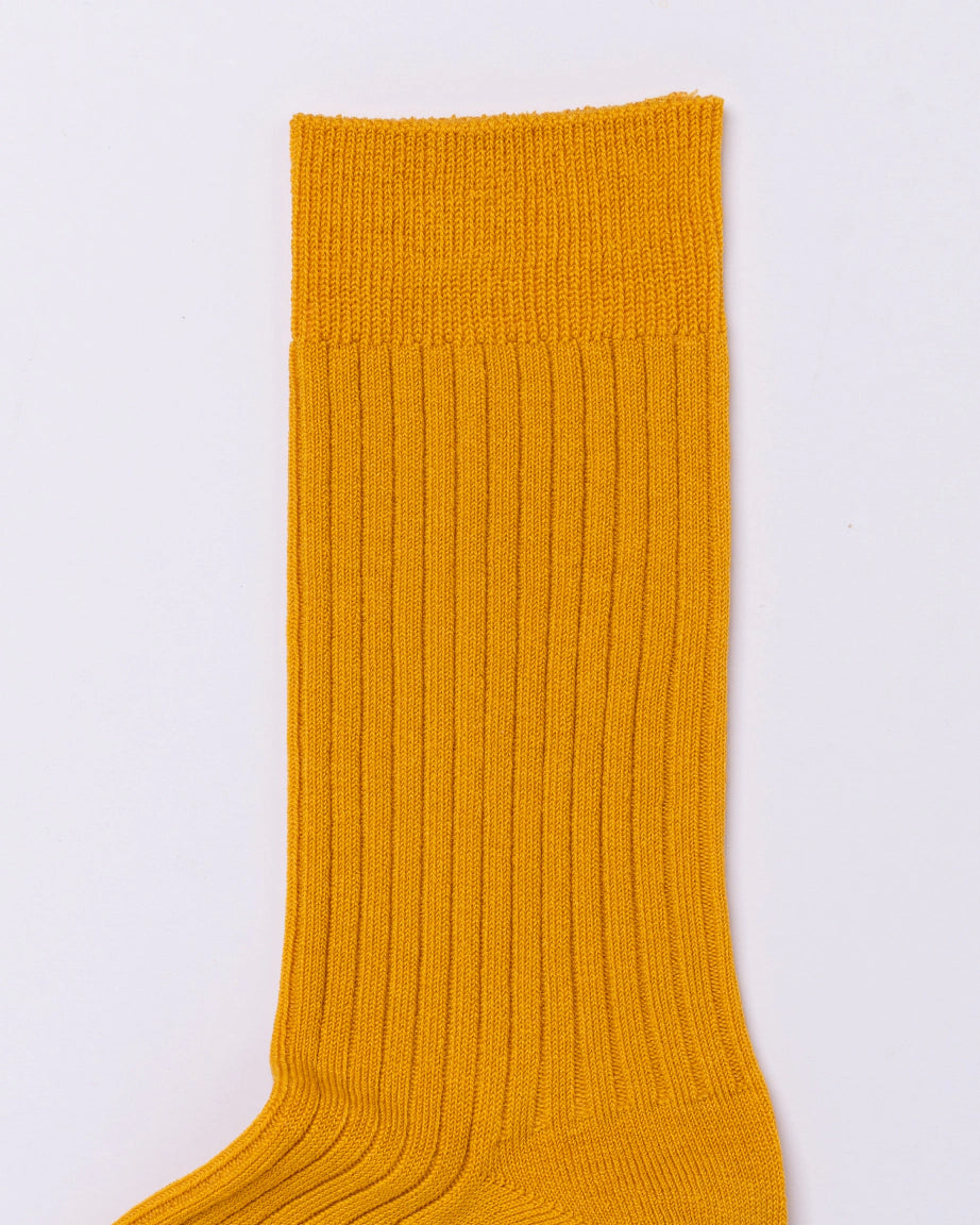 Chusette Seamless Mercerized Cotton Socks |  French Mustard