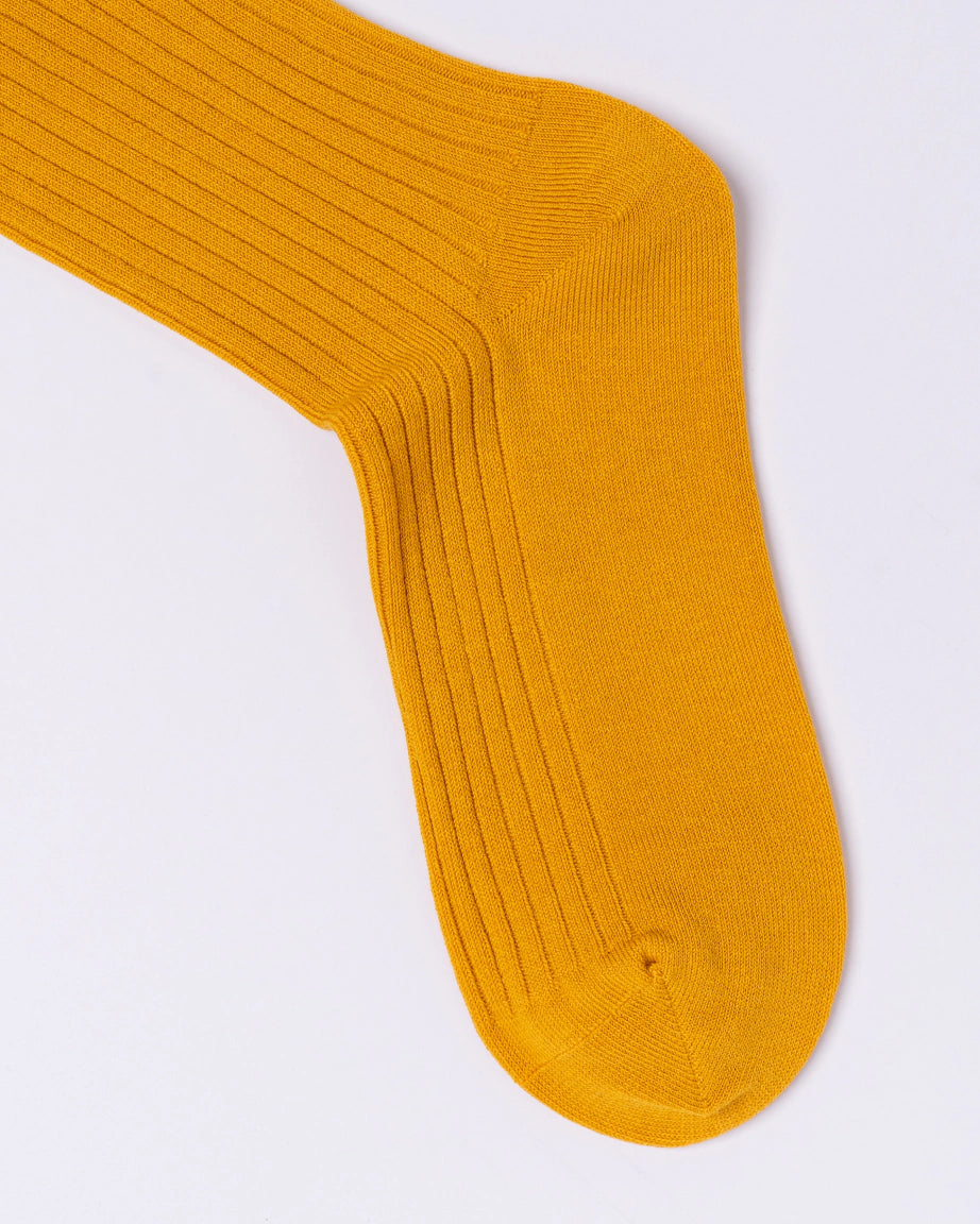 Chusette Seamless Mercerized Cotton Socks |  French Mustard