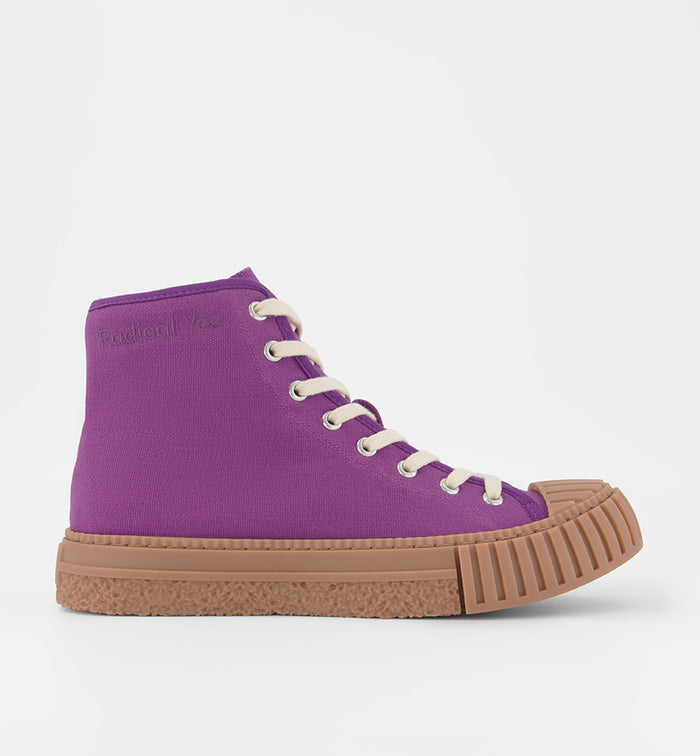 The Future High Top Lace Up Trainer in Canvas | Grape
