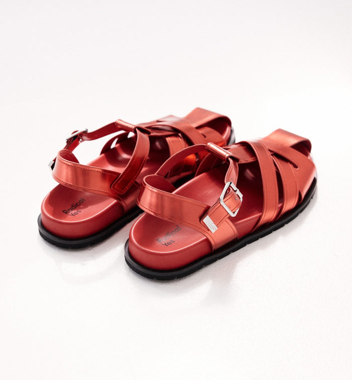 Ginny Strappy Sandal | Warm Red