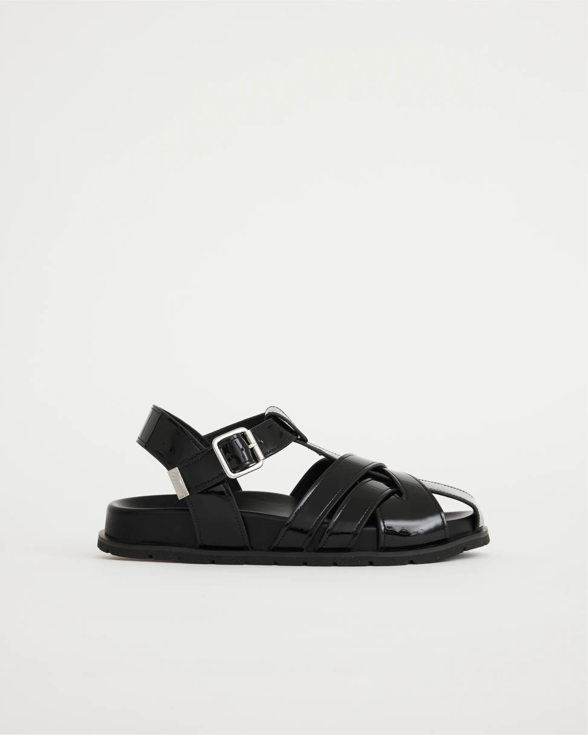 Ginny Strappy Sandal | Black Patent Leather