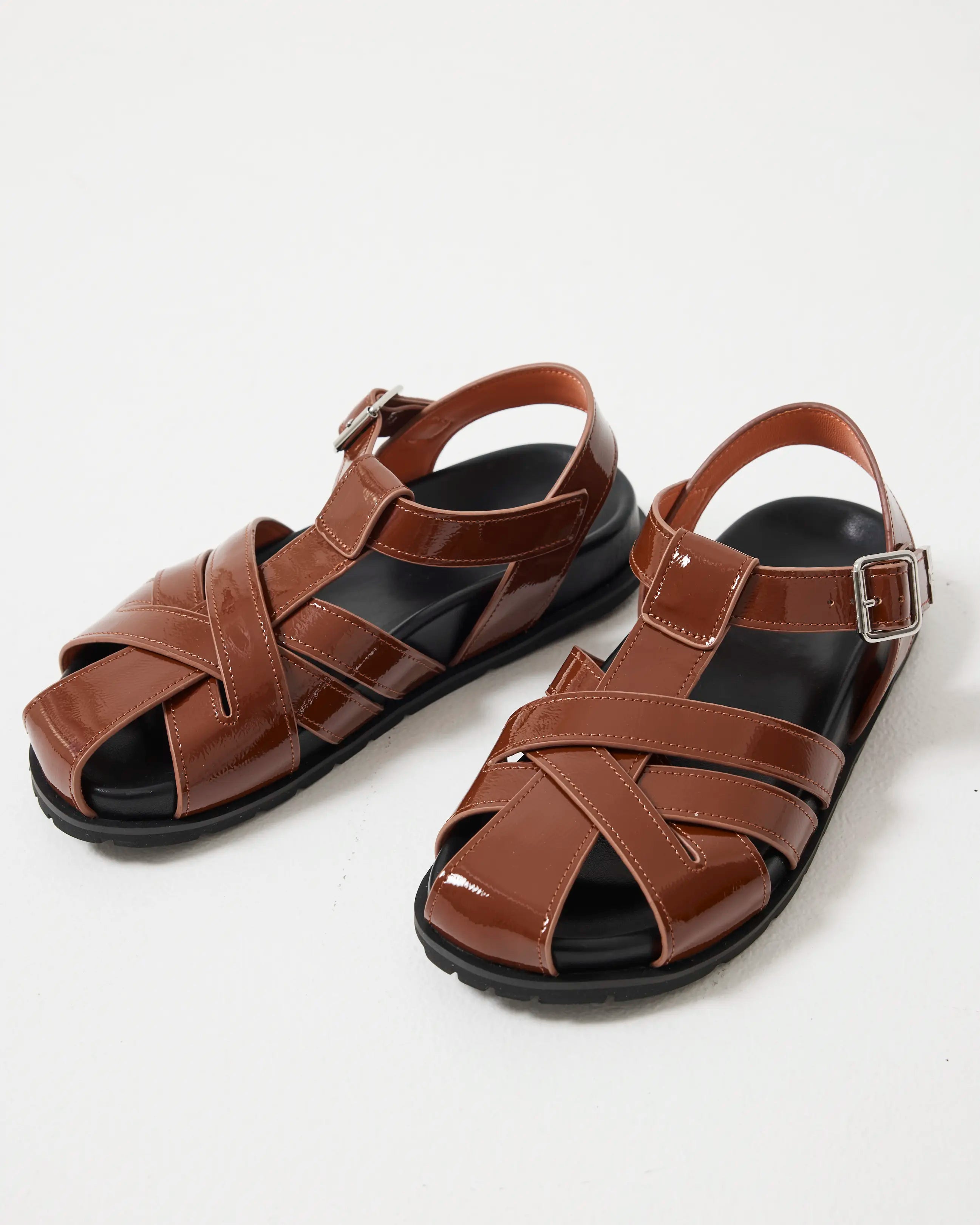 Ginny Strappy Sandal | Toffee Ripple Leather
