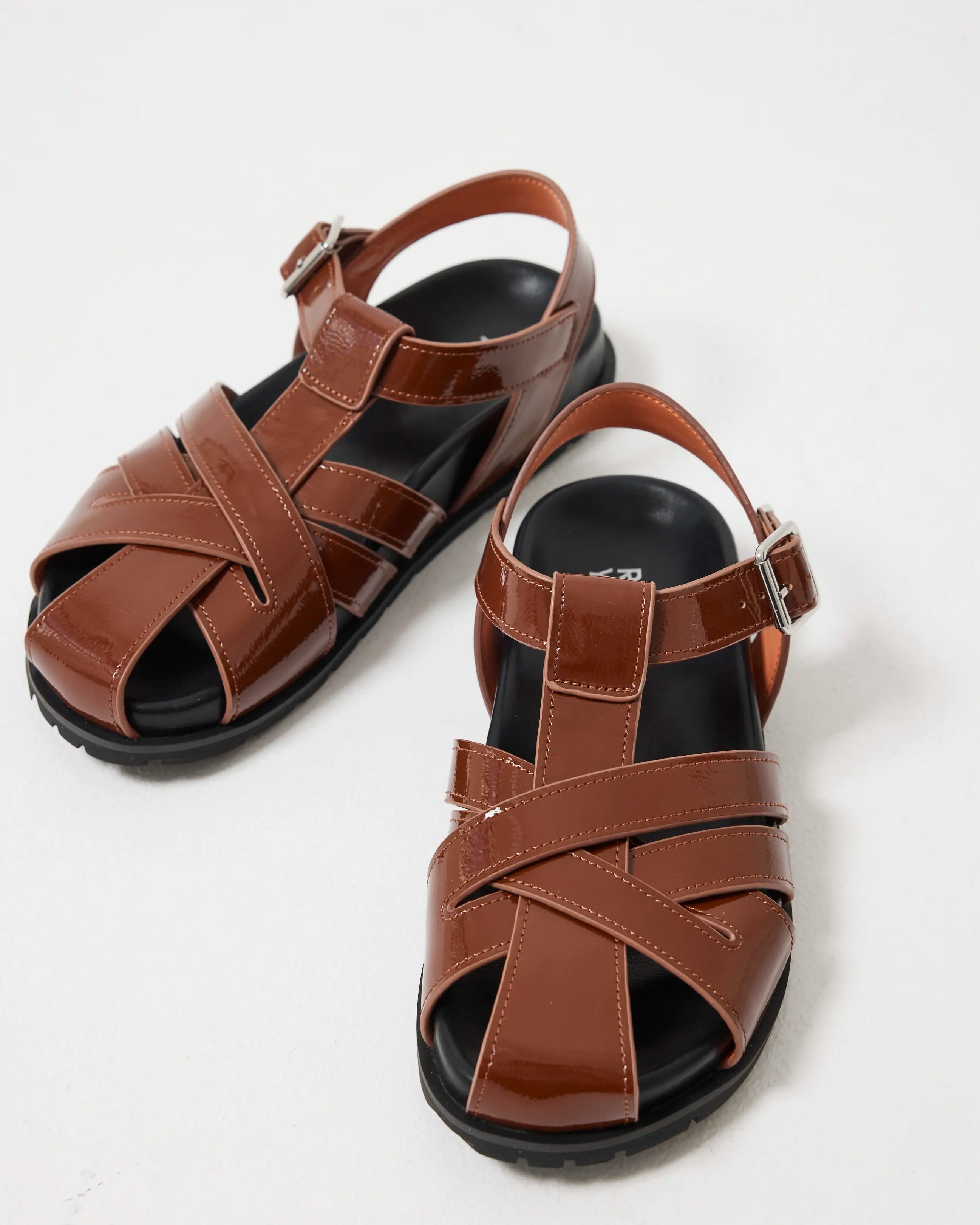Ginny Strappy Sandal | Toffee Ripple Leather