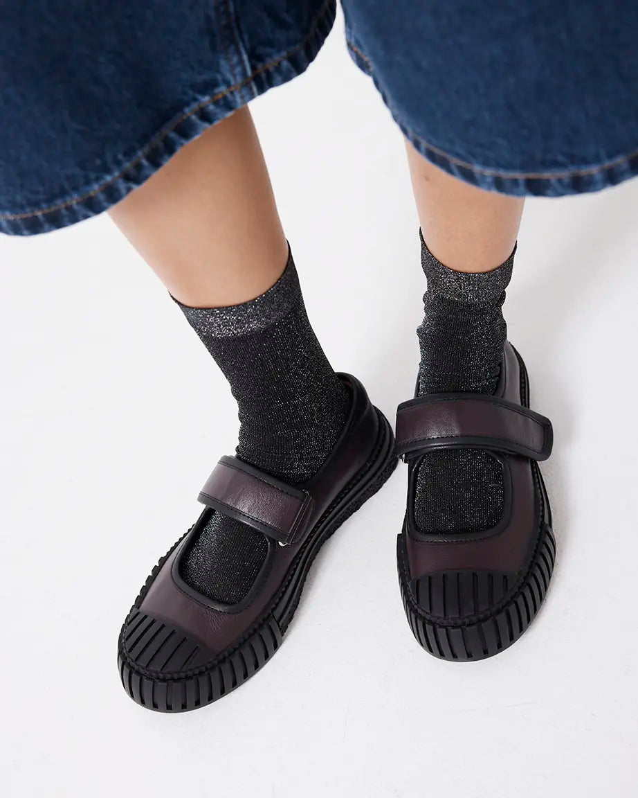 Grace Velcro Mary Jane | Aubergine