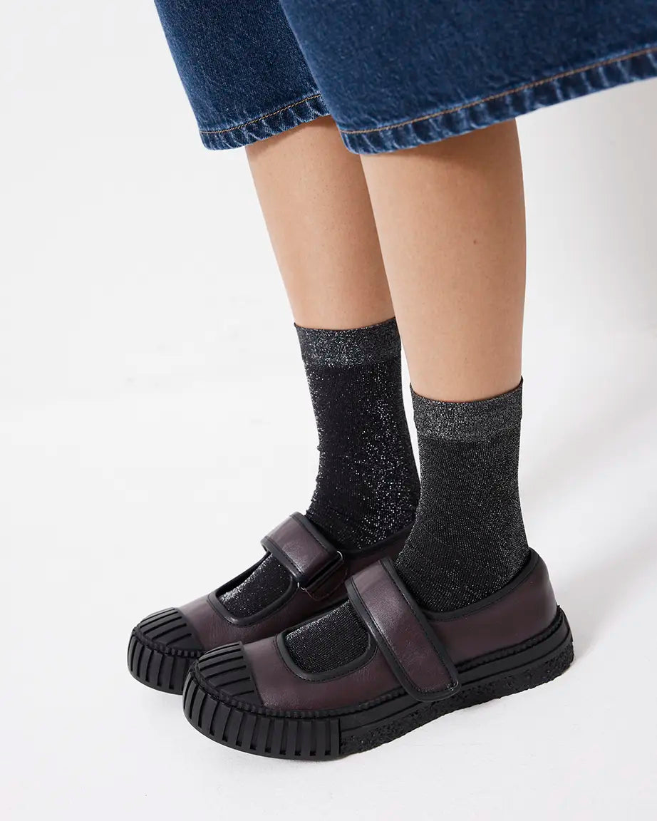 Grace Velcro Mary Jane | Aubergine