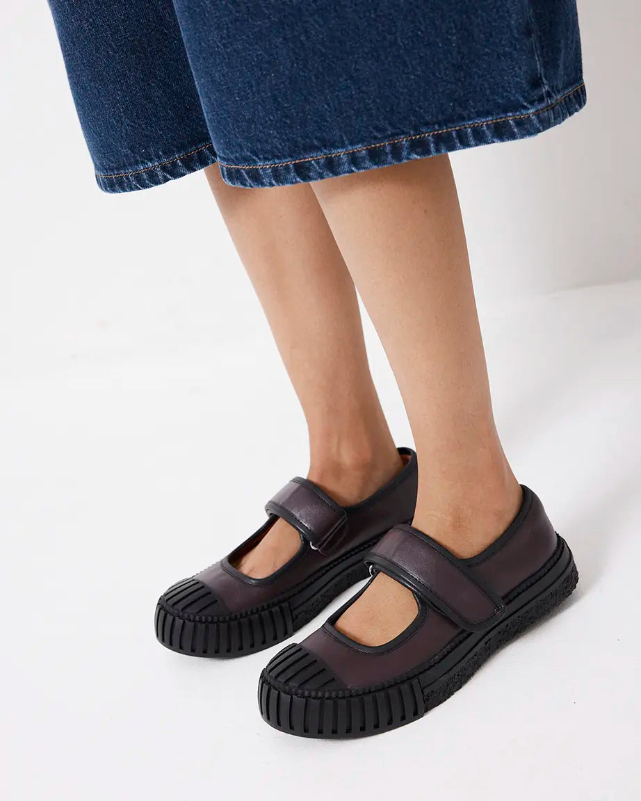 Grace Velcro Mary Jane | Aubergine
