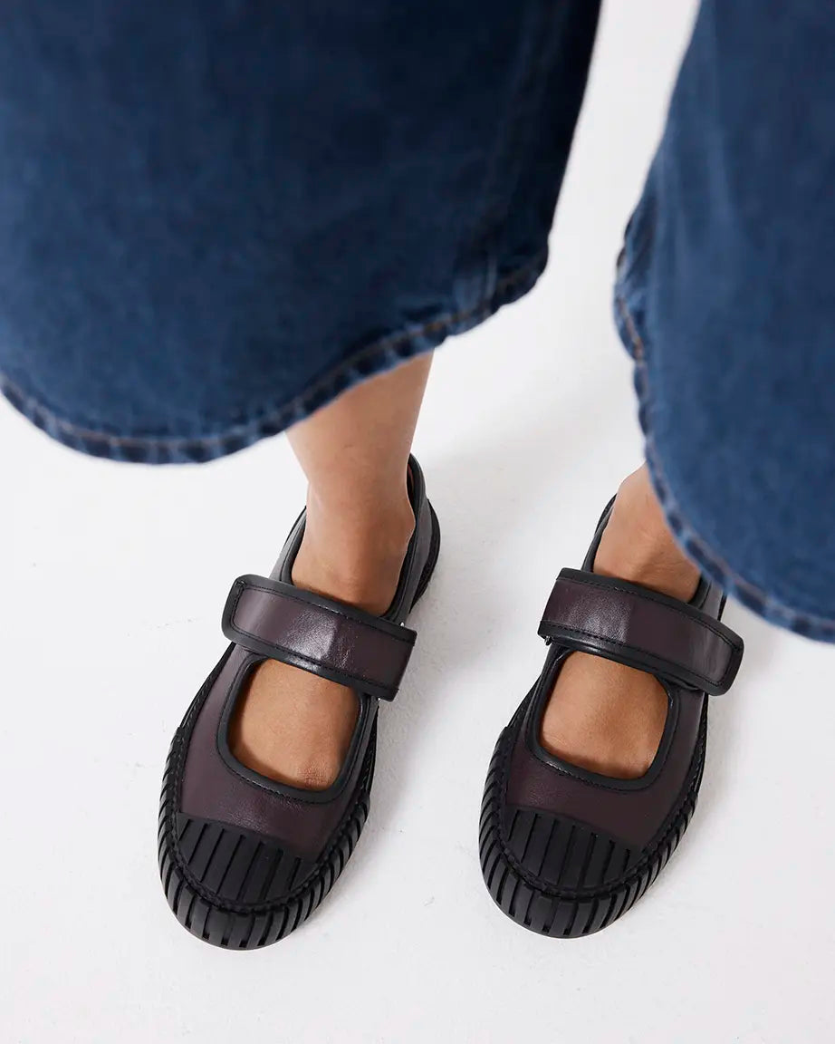 Grace Velcro Mary Jane | Aubergine