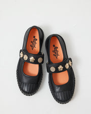 Grace Velcro Leather Mary Jane | Black Deco Amazingness