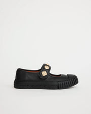 Grace Velcro Leather Mary Jane | Black Deco Amazingness