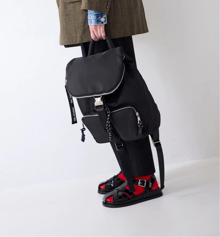 Ginny Strappy Sandal | Black Patent Leather