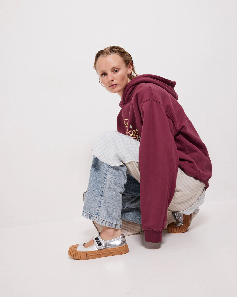 Grace Velcro Leather Mary Jane | Silver