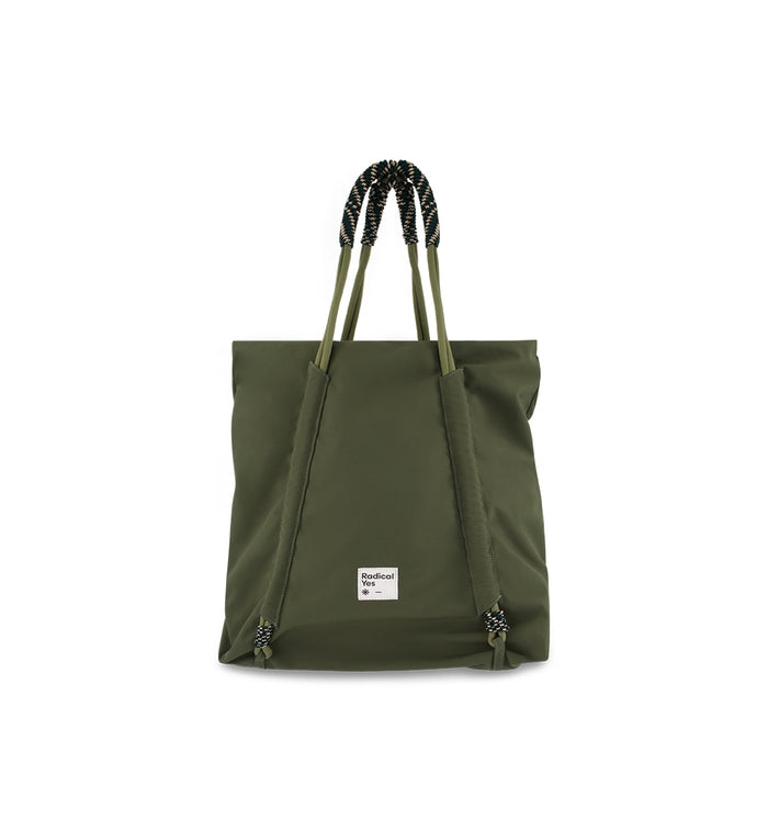 Reframe Ruched Recycled Nylon Tote | Olive