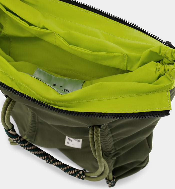 Reframe Ruched Recycled Nylon Tote | Olive