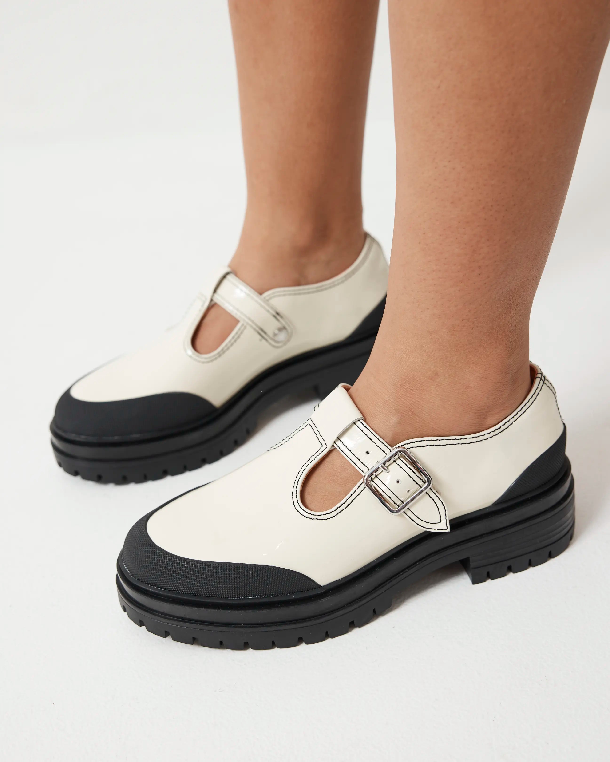 Icehouse Street T-Bar Shoe | Milk Gloss