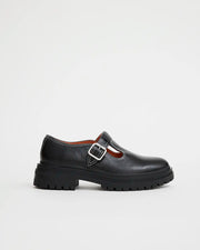 Icehouse Street T-Bar Shoe | Black Tumbled