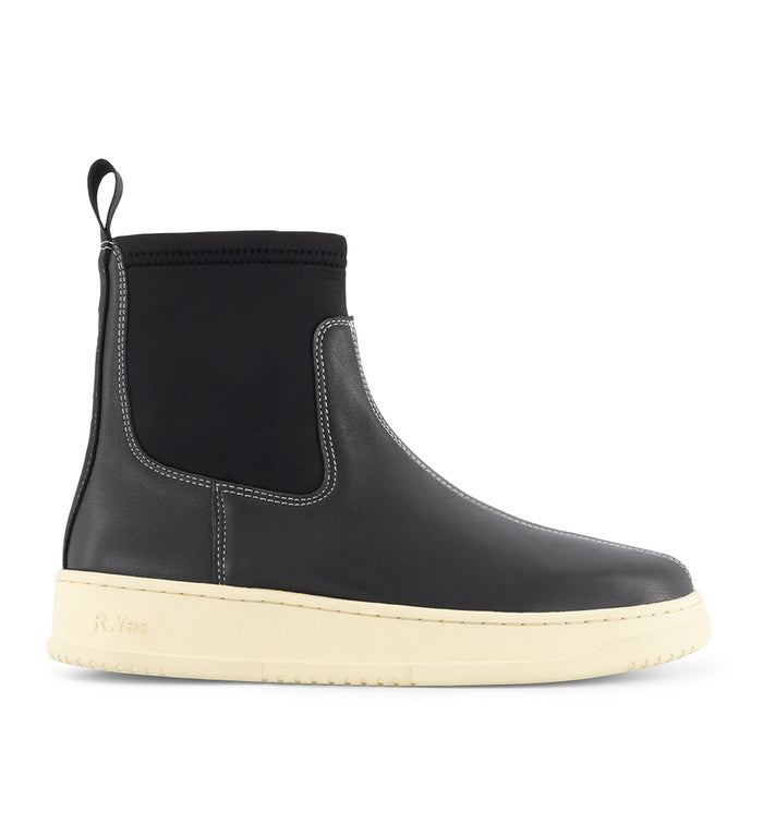 Jubilant Leather High-Top Boot | Black and Milk