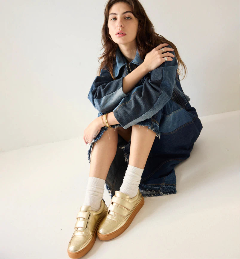 Journey 3.0 Leather Velcro Sneaker Gold