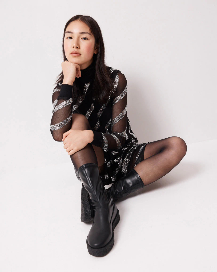 Legacy Midi Leather Boot | Black