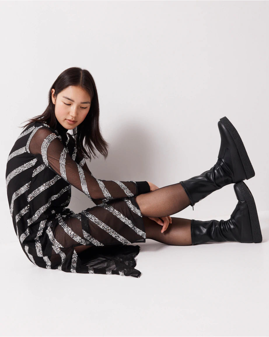 Legacy Midi Leather Boot | Black