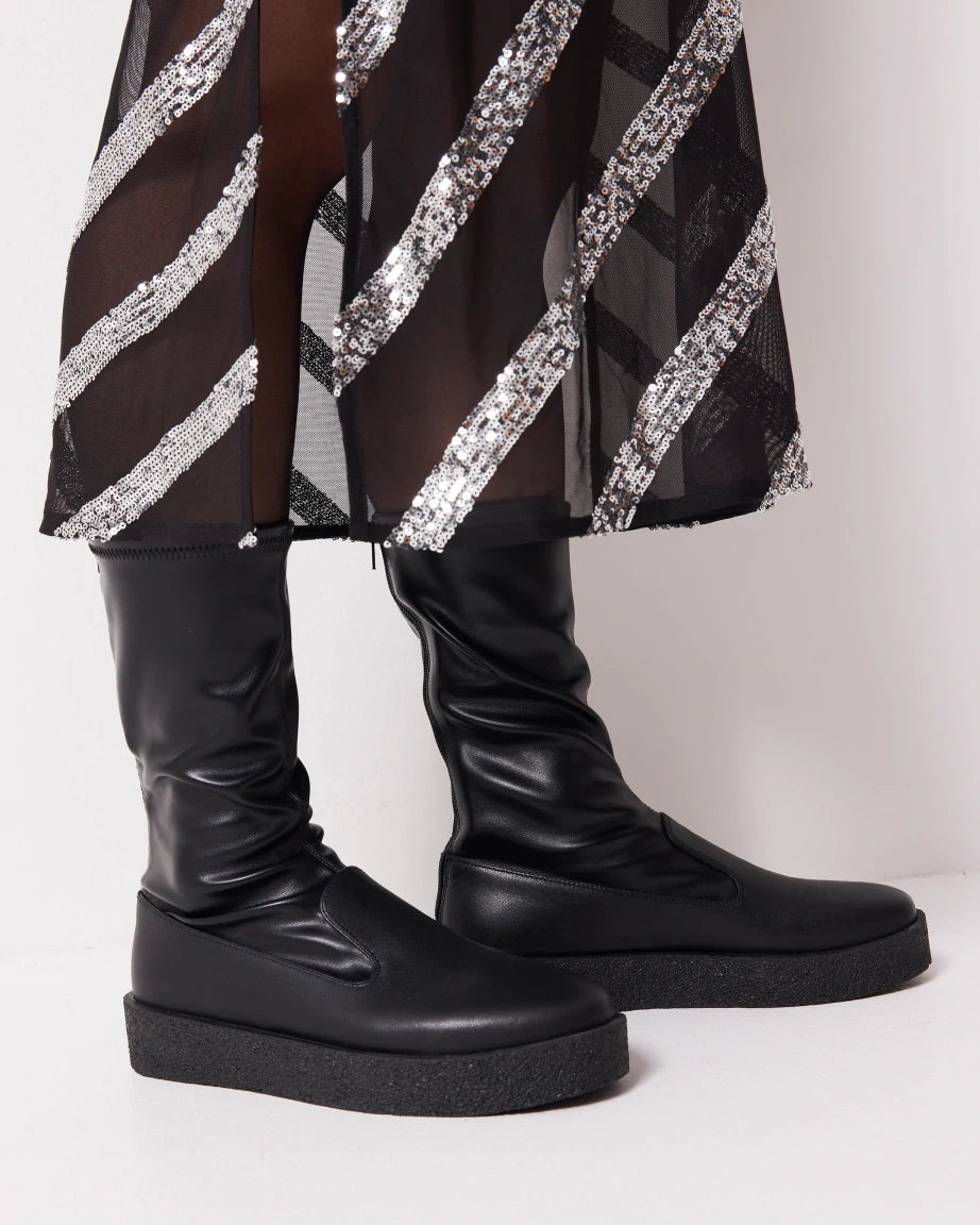 Legacy Midi Leather Boot | Black
