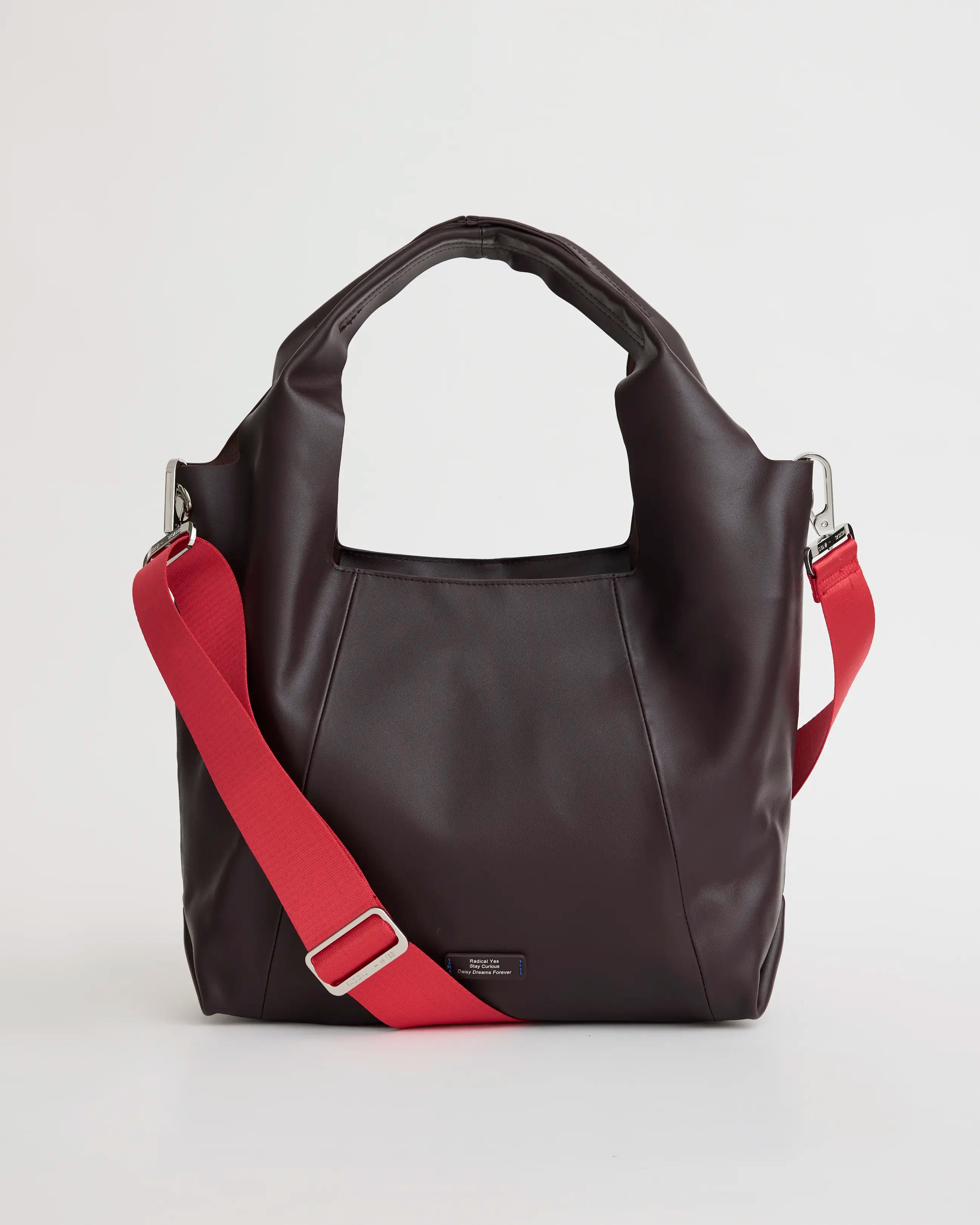 Life Without Screens Leather Tote | Aubergine