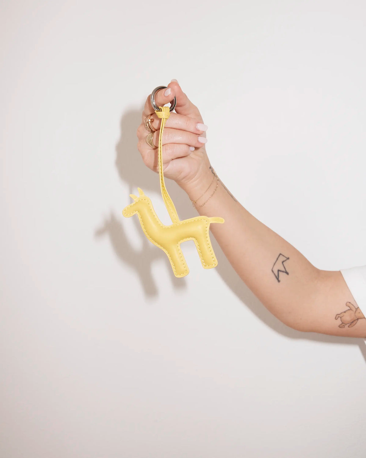 Llama Leather Bag Charm | Yellow