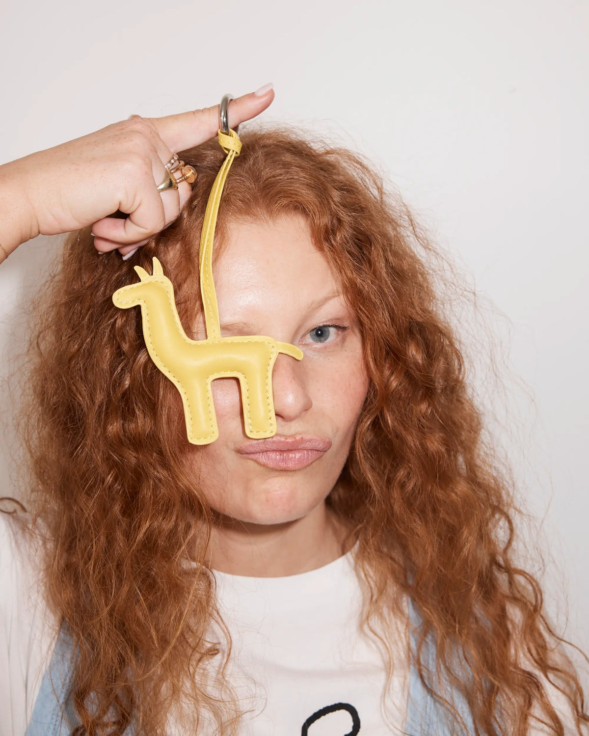 Llama Leather Bag Charm | Yellow