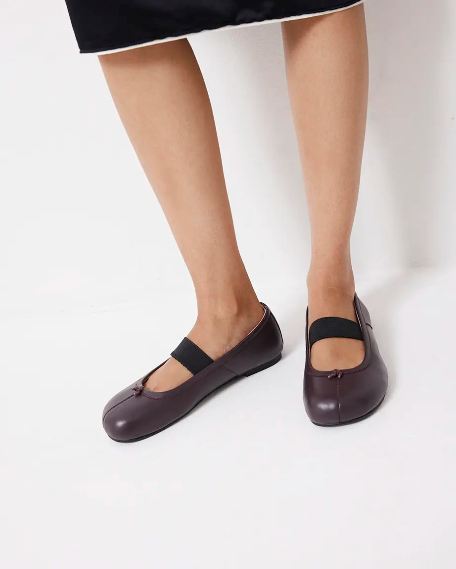 Lou Lou Stitch Toe Ballet | Aubergine