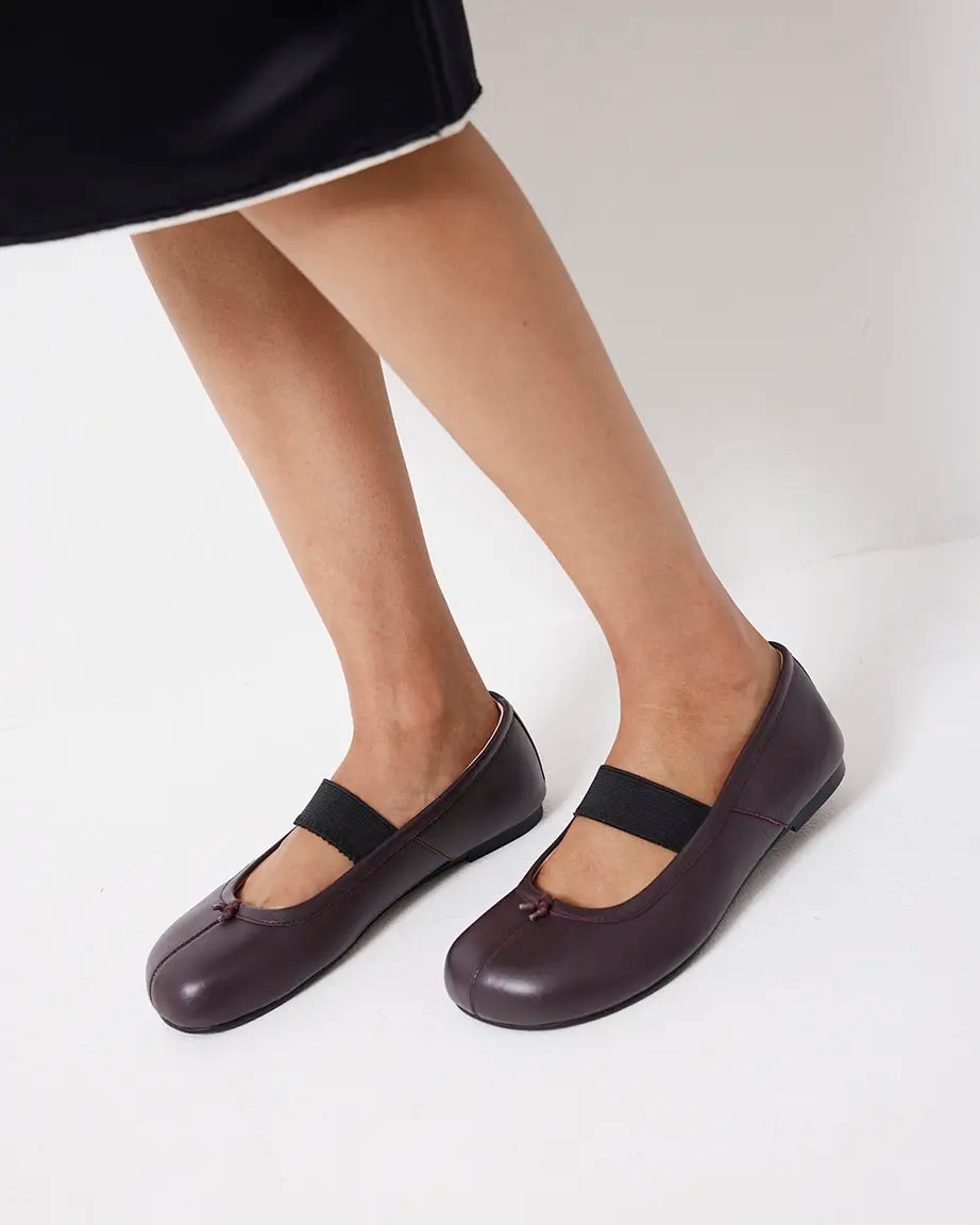 Lou Lou Stitch Toe Ballet | Aubergine