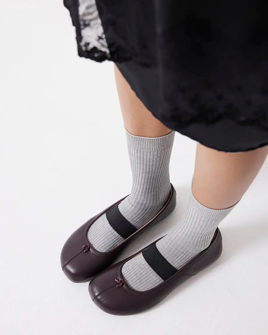 Lou Lou Stitch Toe Ballet | Aubergine