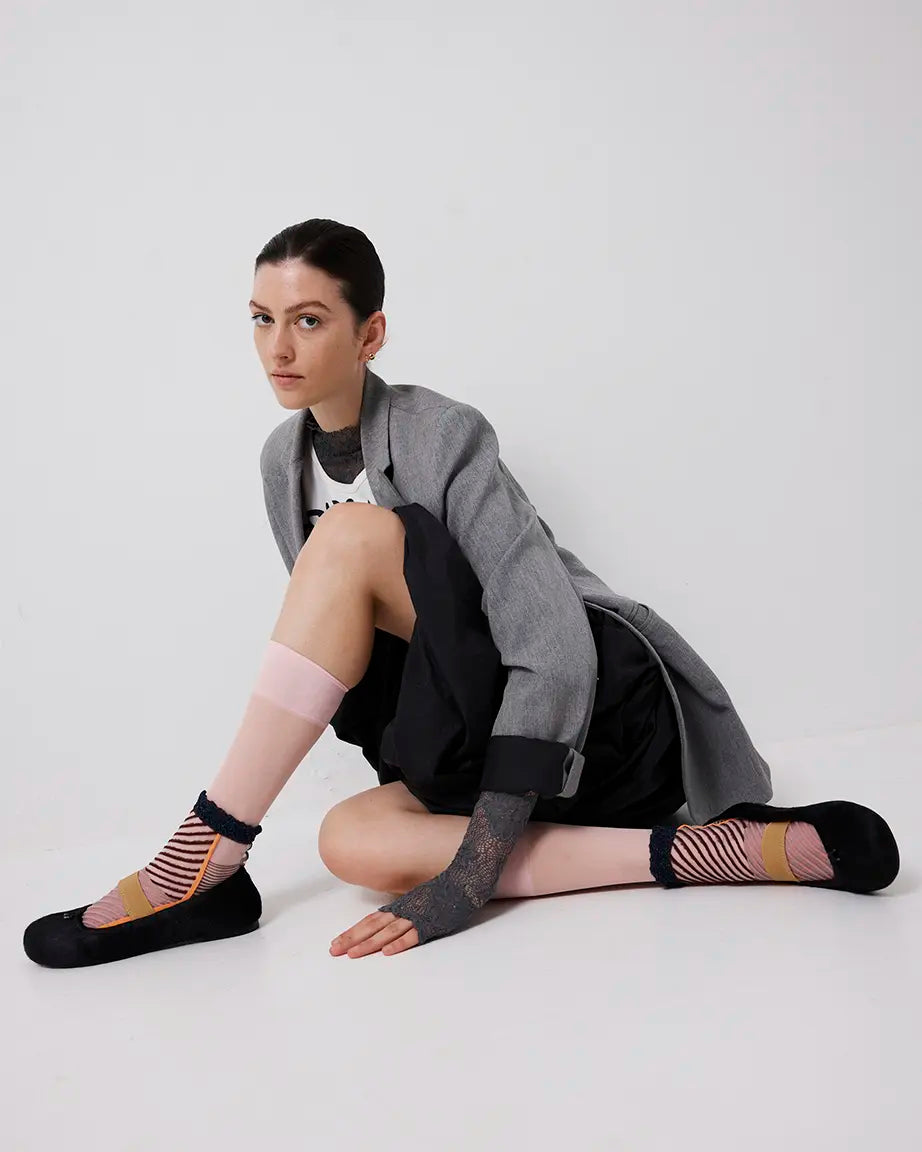 Lou Lou Stitch Toe Ballet | Black Ponyhair