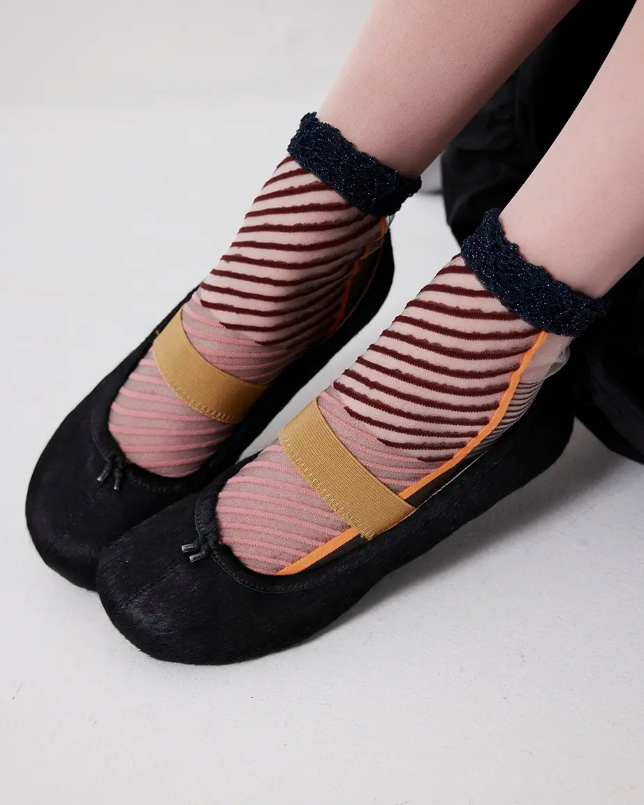 Lou Lou Stitch Toe Ballet | Black Ponyhair