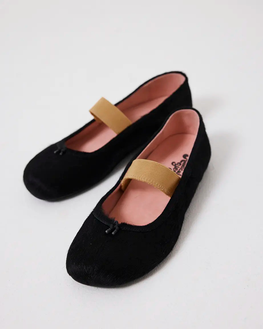 Lou Lou Stitch Toe Ballet | Black Ponyhair