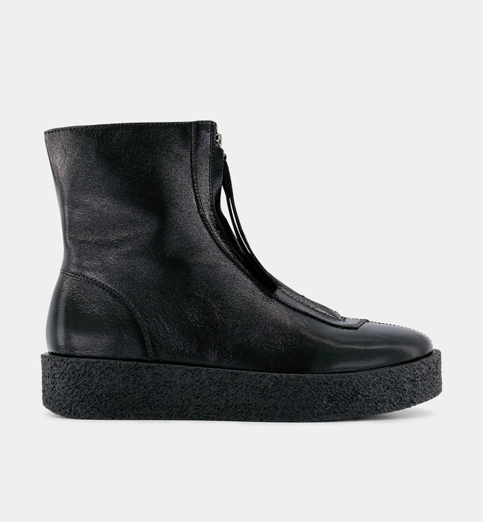 Lucent Zip-Up Ankle Boot | Black Crush