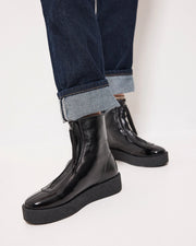 Lucent Zip-Up Ankle Boot | Black Crush