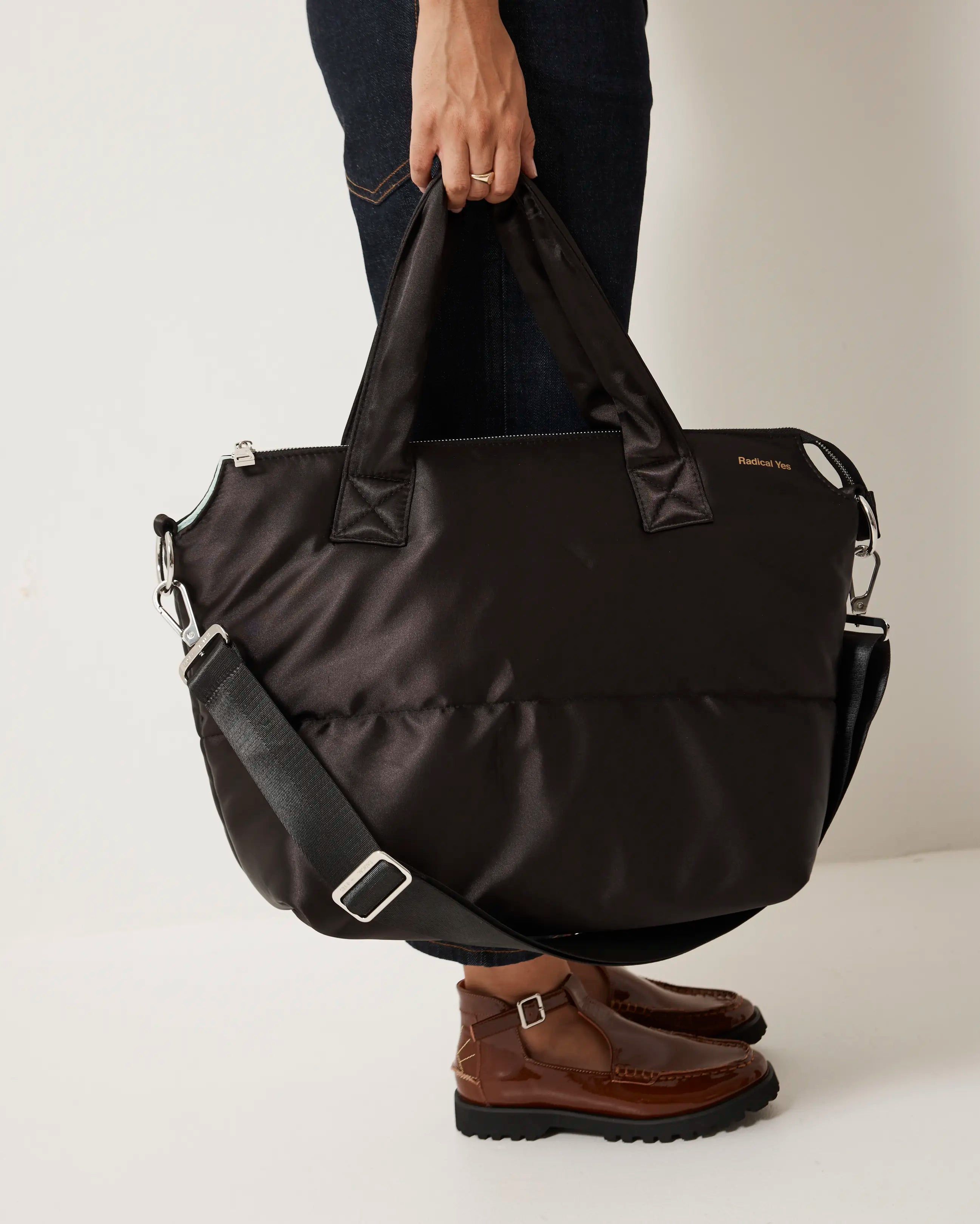 Maximilian Dance Tote | Black Sporty Satin