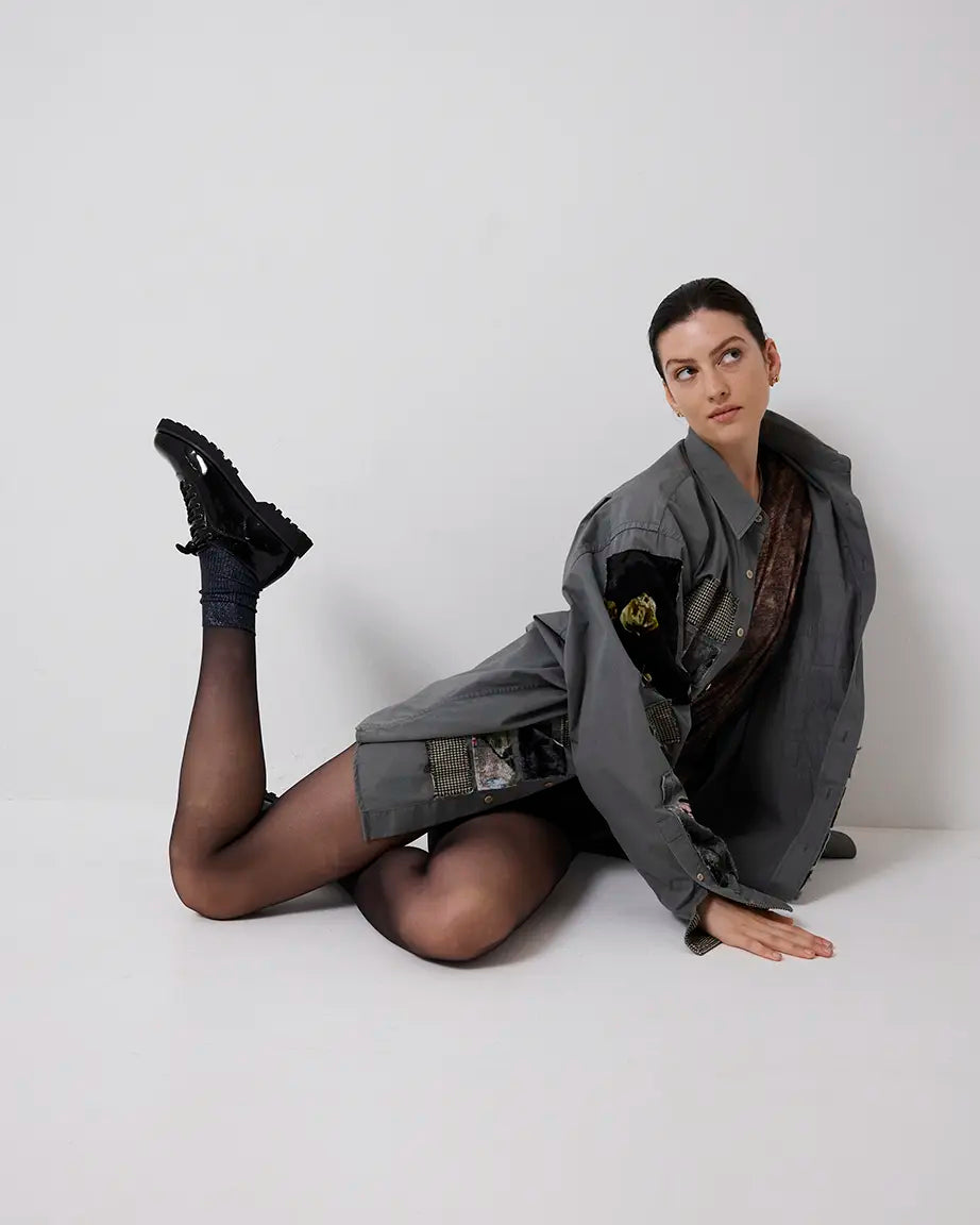 Maya Lace Up | Black Patent