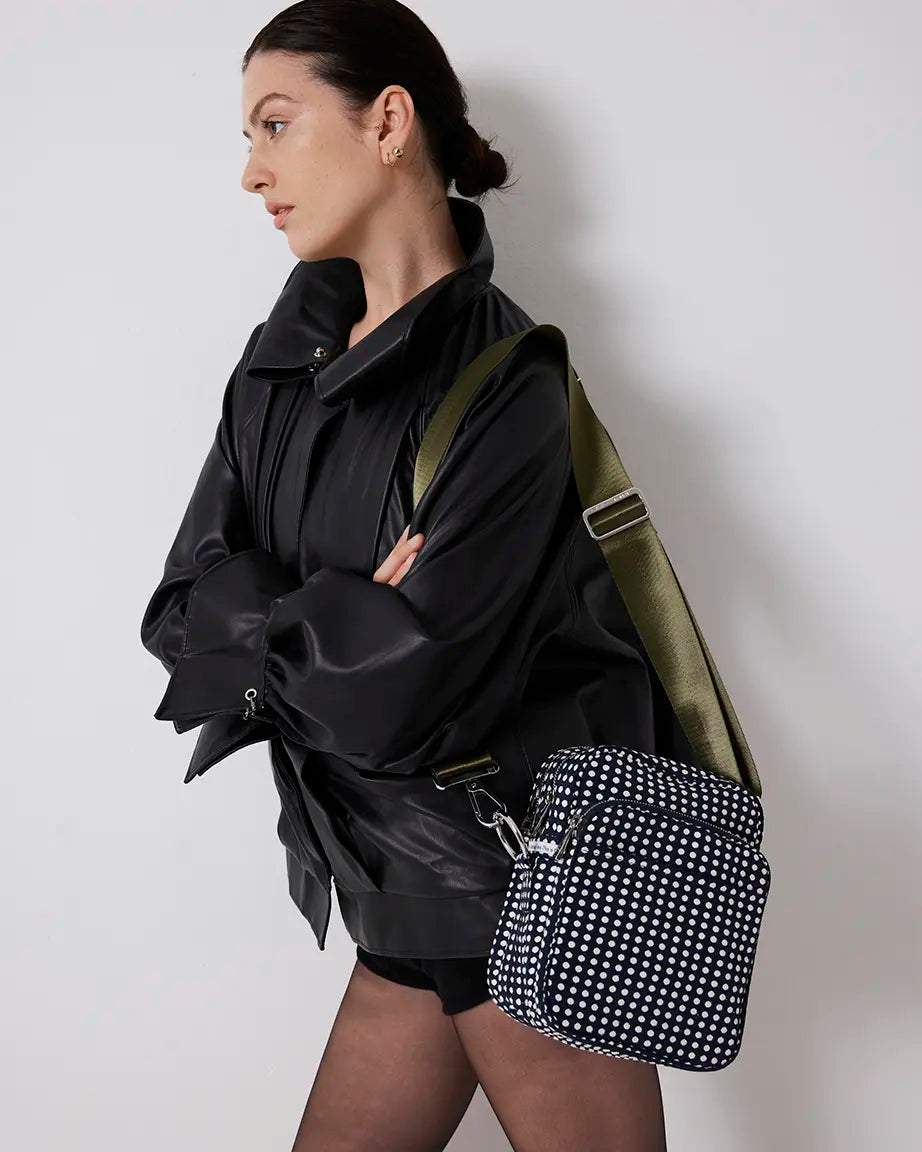 Radiance 2.0 Nylon Bag | Navy Polka Dot