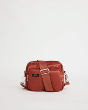 The Messenger Sporty Satin Pocket Bag | Clay