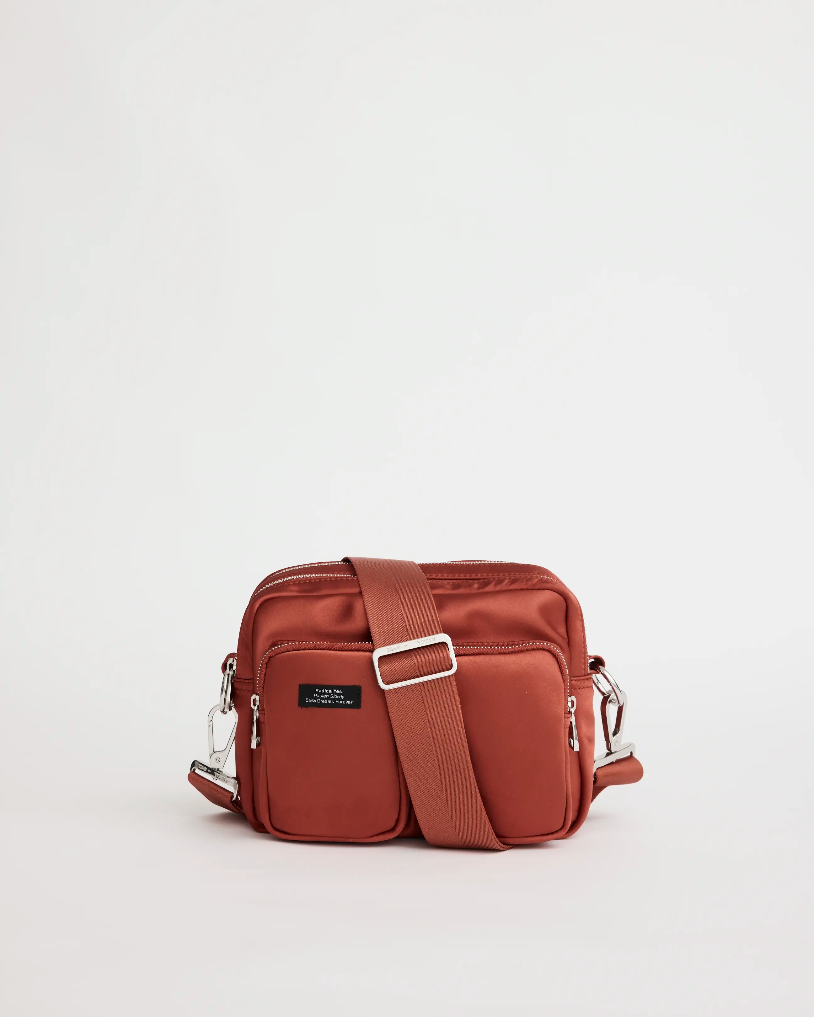 The Messenger Sporty Satin Pocket Bag | Clay