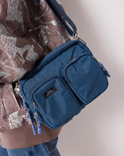The Messenger Nylon Pocket Bag | Washed Petrol