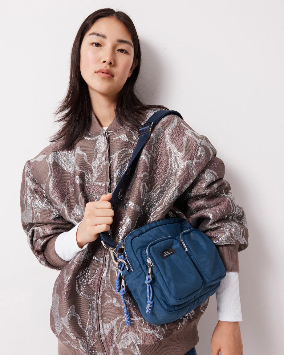The Messenger Nylon Pocket Bag | Washed Petrol