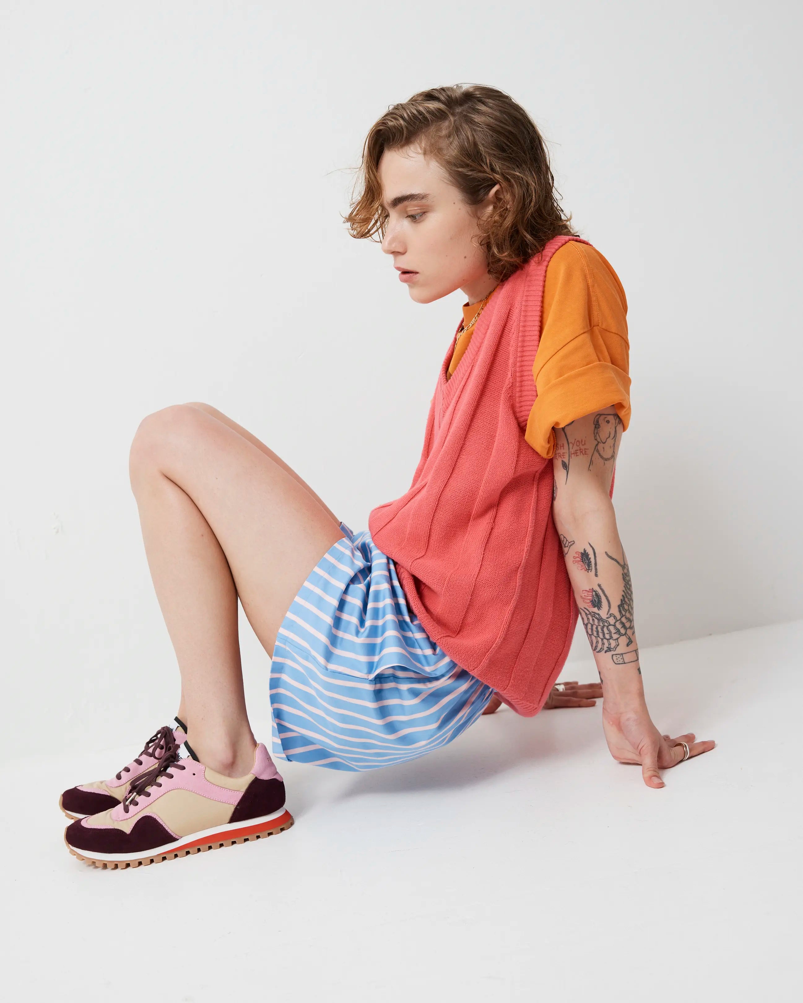Moon Street Lace Up Sneaker | Cherry and Sandstone